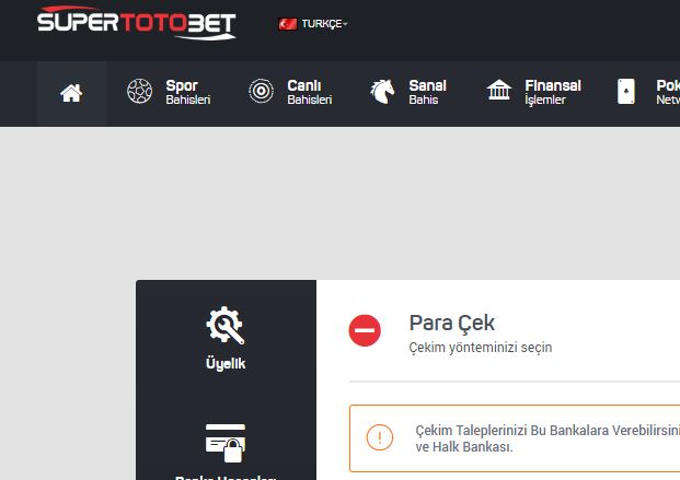 supertotobet para çekme